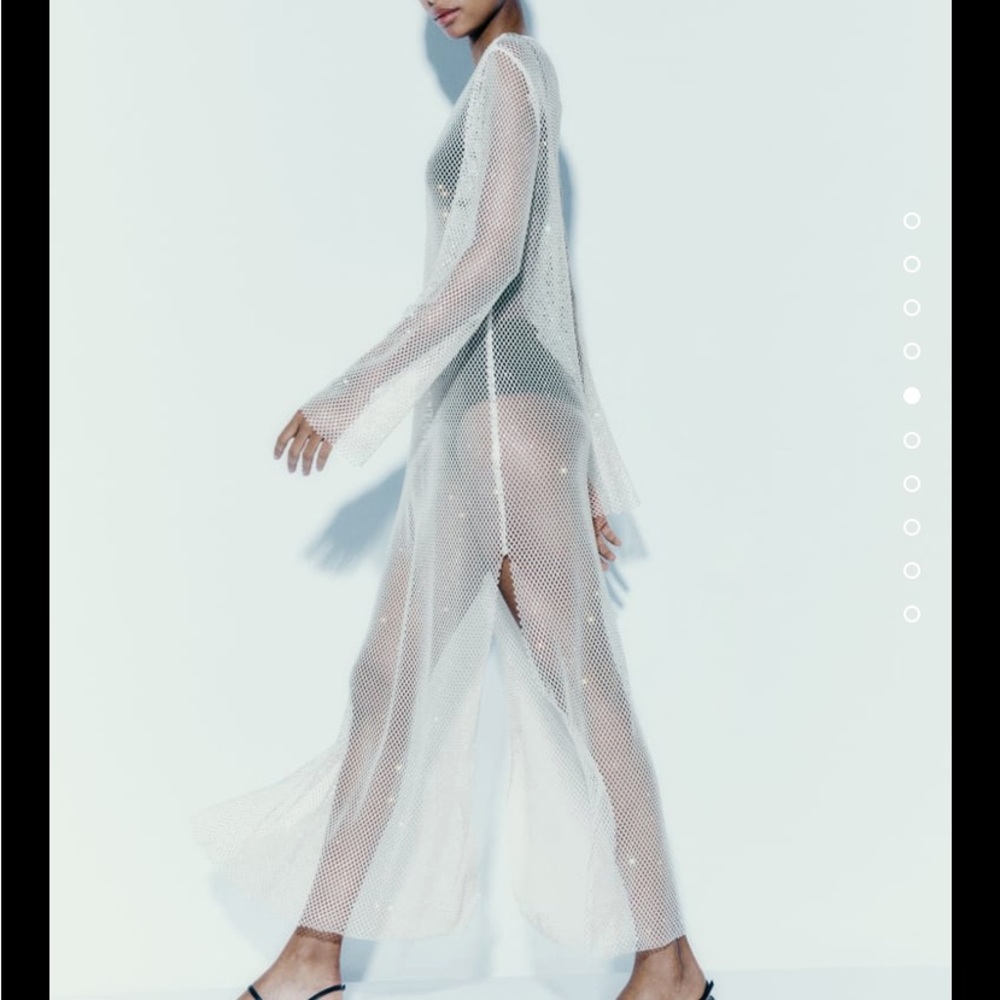 rhinestone sheer mesh dress